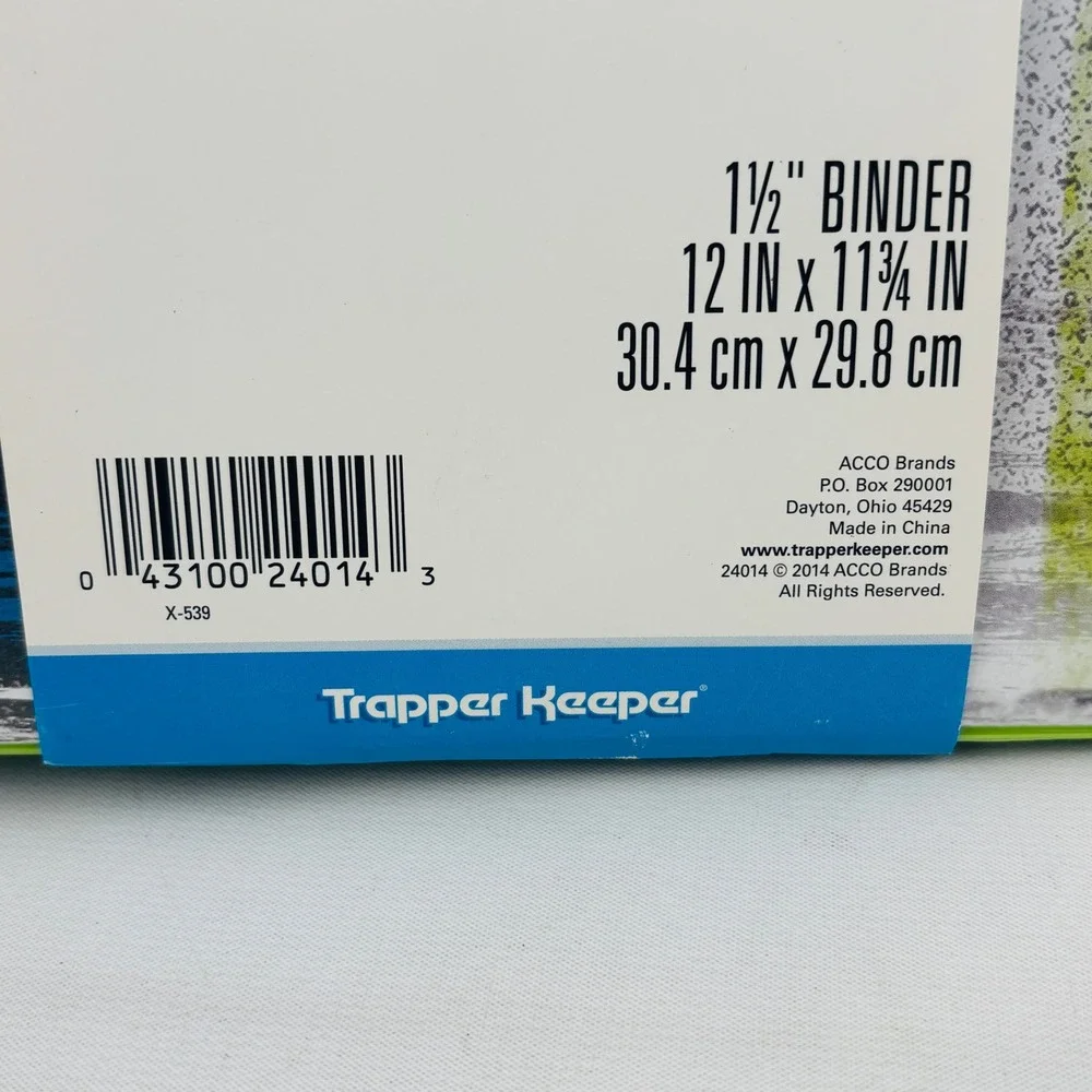 Mead Fun In The Sun Trapper Keeper 1.5 Inch Binder Palm Trees Lime Green 24014